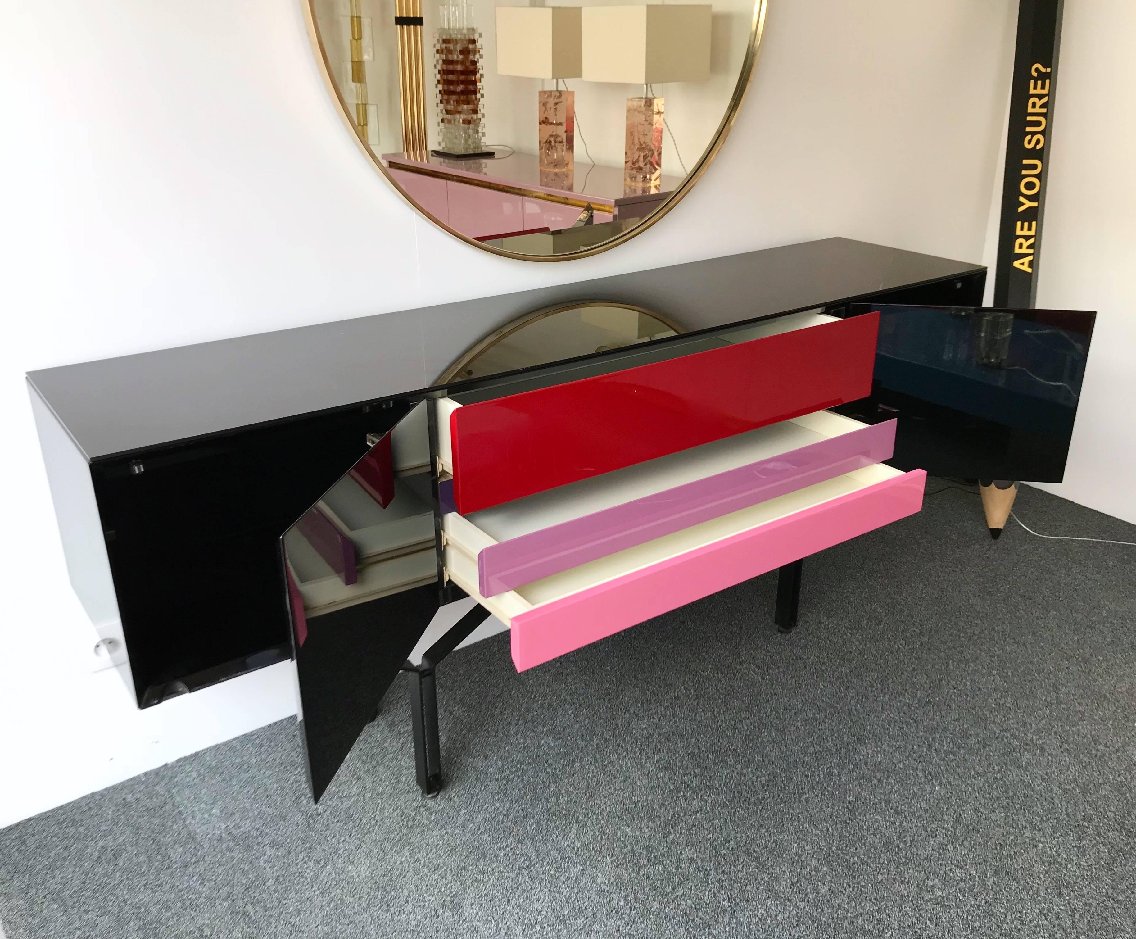 Sideboard Console Lacquered, Italy, 1980s 1