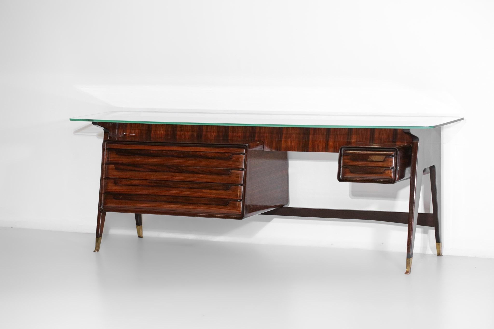 Mid-Century Modern Sideboard Console Vittorio Dassi 60's Italian Design in Solid Wood G180 For Sale