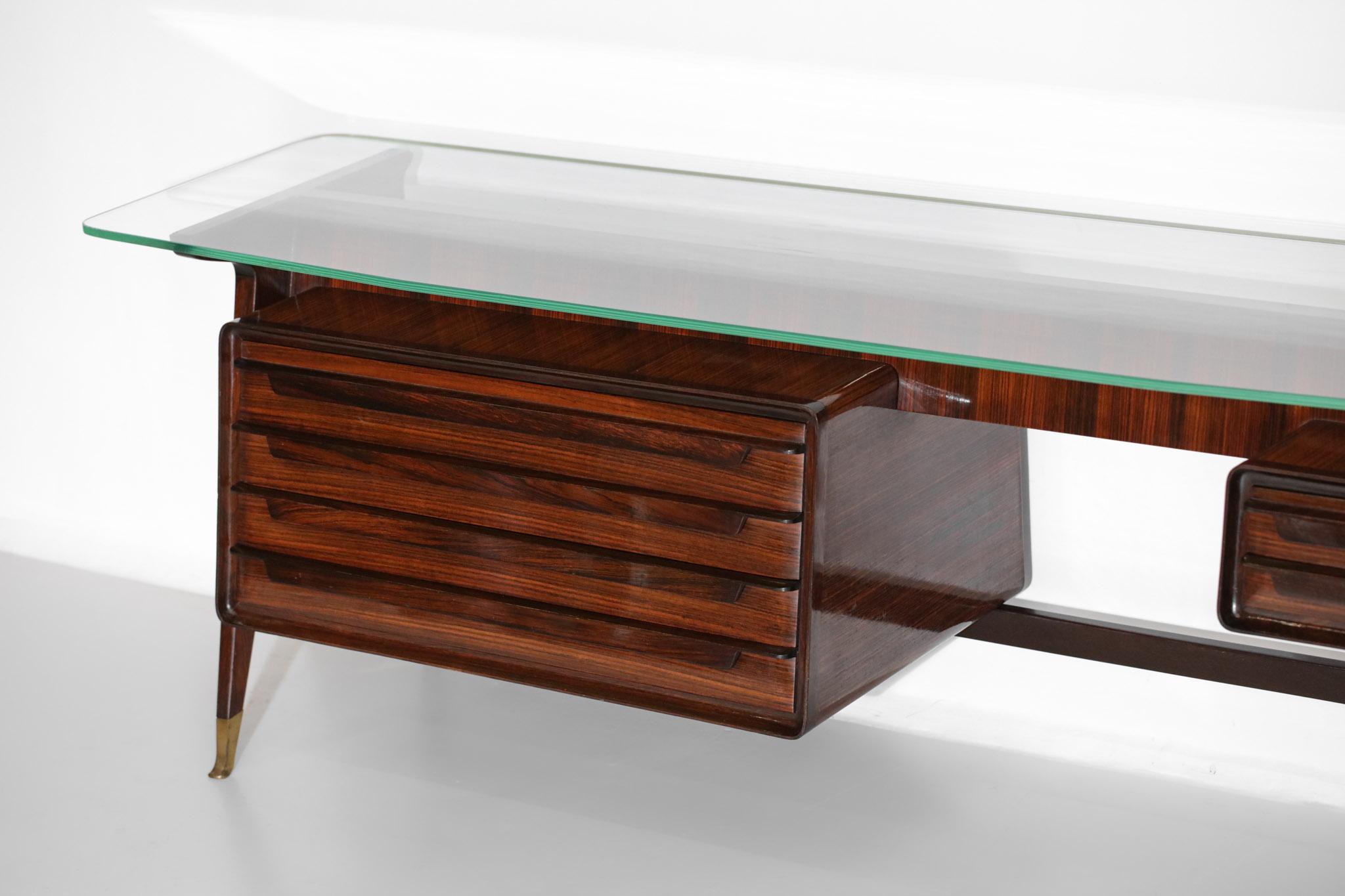 Mid-20th Century Sideboard Console Vittorio Dassi 60's Italian Design in Solid Wood G180 For Sale