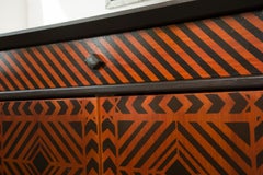 Sideboard Credenza Decorated in a Geometric Pattern