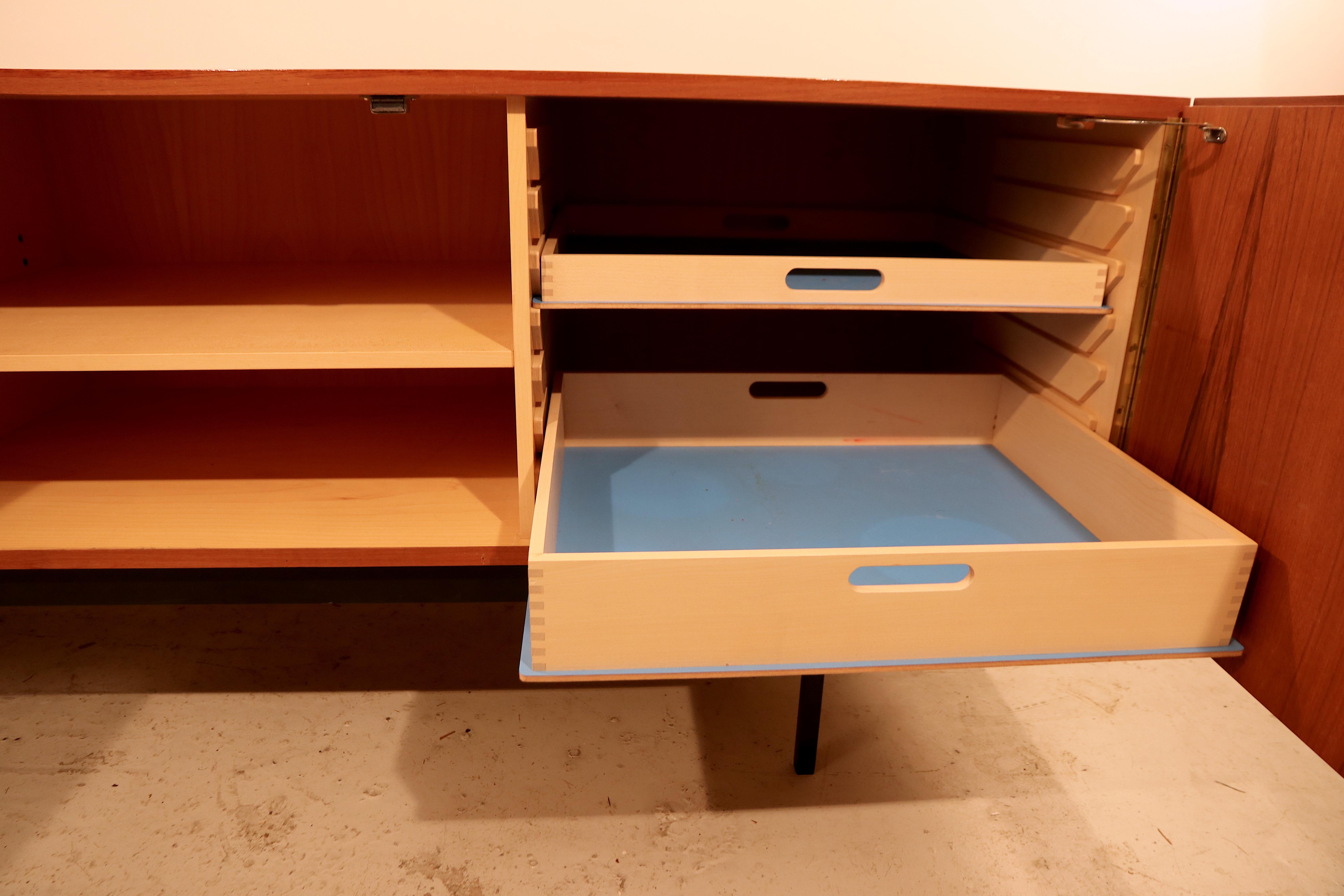 Metal Sideboard Credenza Model B40 by Dieter Wackerlin for Behr, Germany, 1950s For Sale