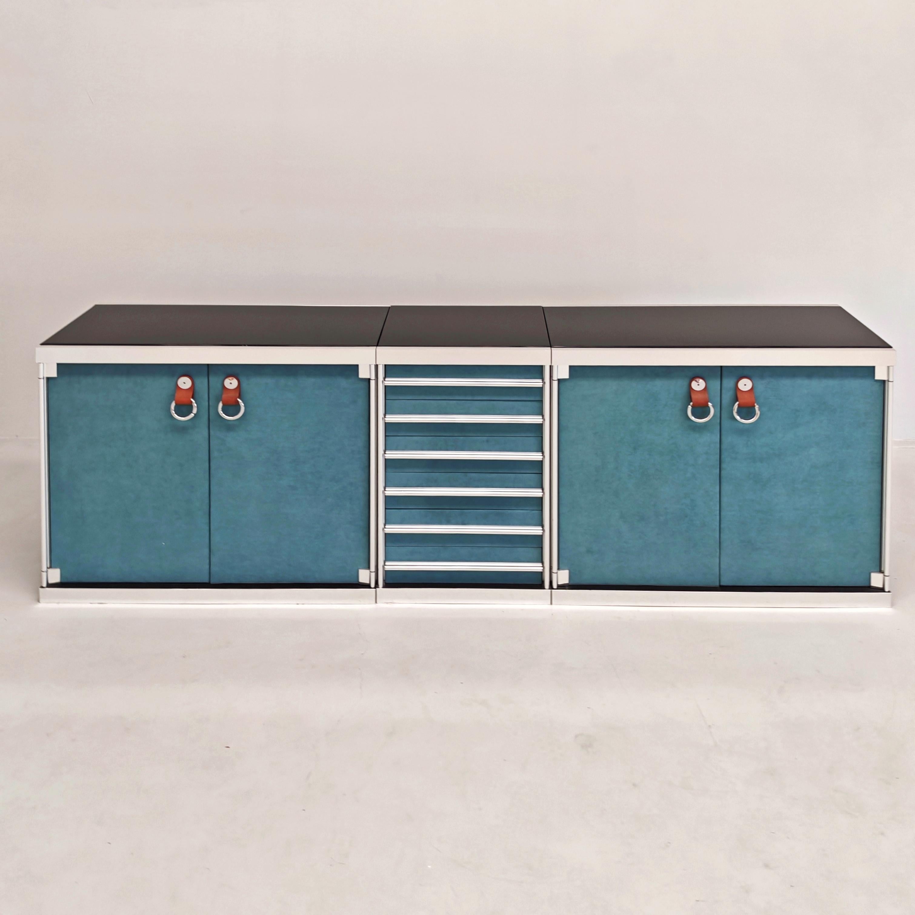 Sideboard modular credenza Guido Faleschini for i4 Mariani (Hermès) 1970's For Sale 2