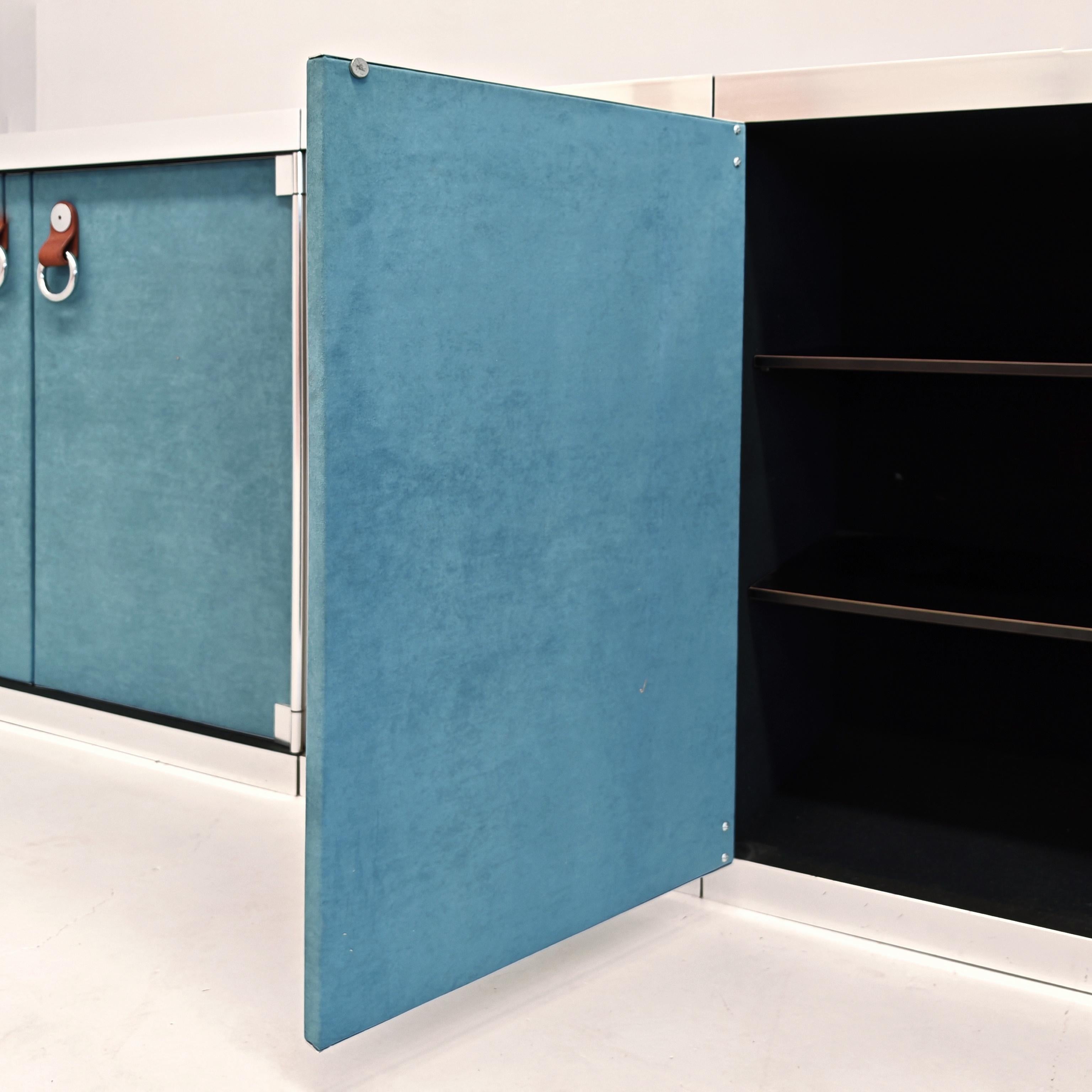 Aluminum Sideboard modular credenza Guido Faleschini for i4 Mariani (Hermès) 1970's For Sale