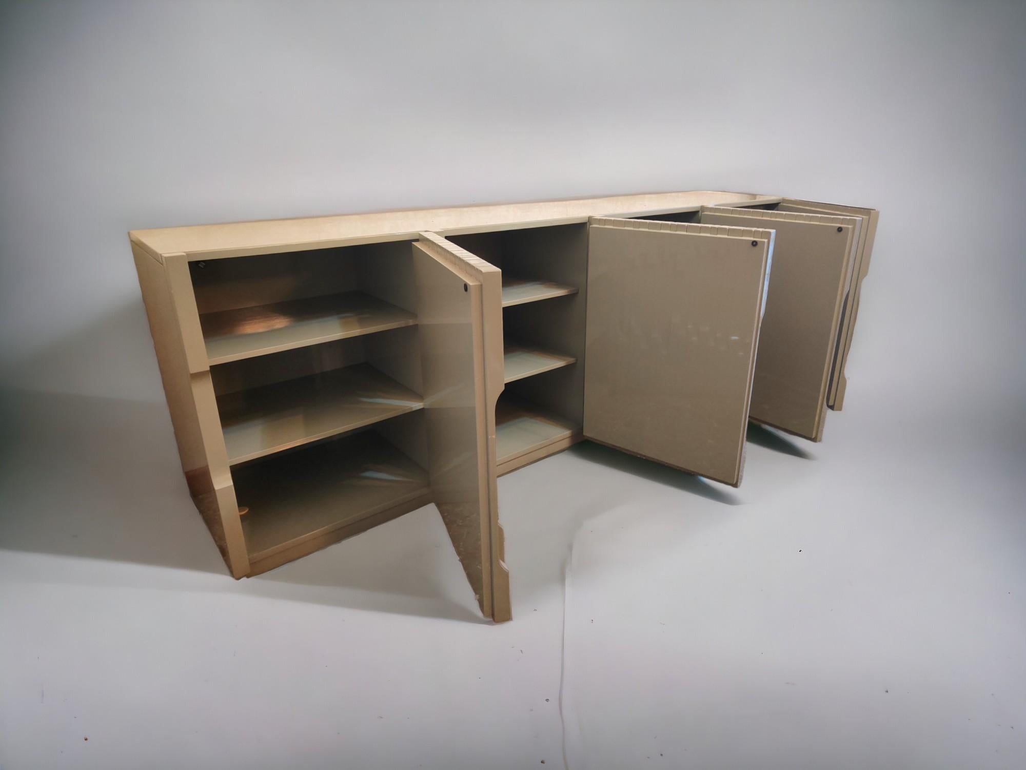 Wood norman sideboard series sideboard designed by Luciano Frigerio of Desio 1970s For Sale