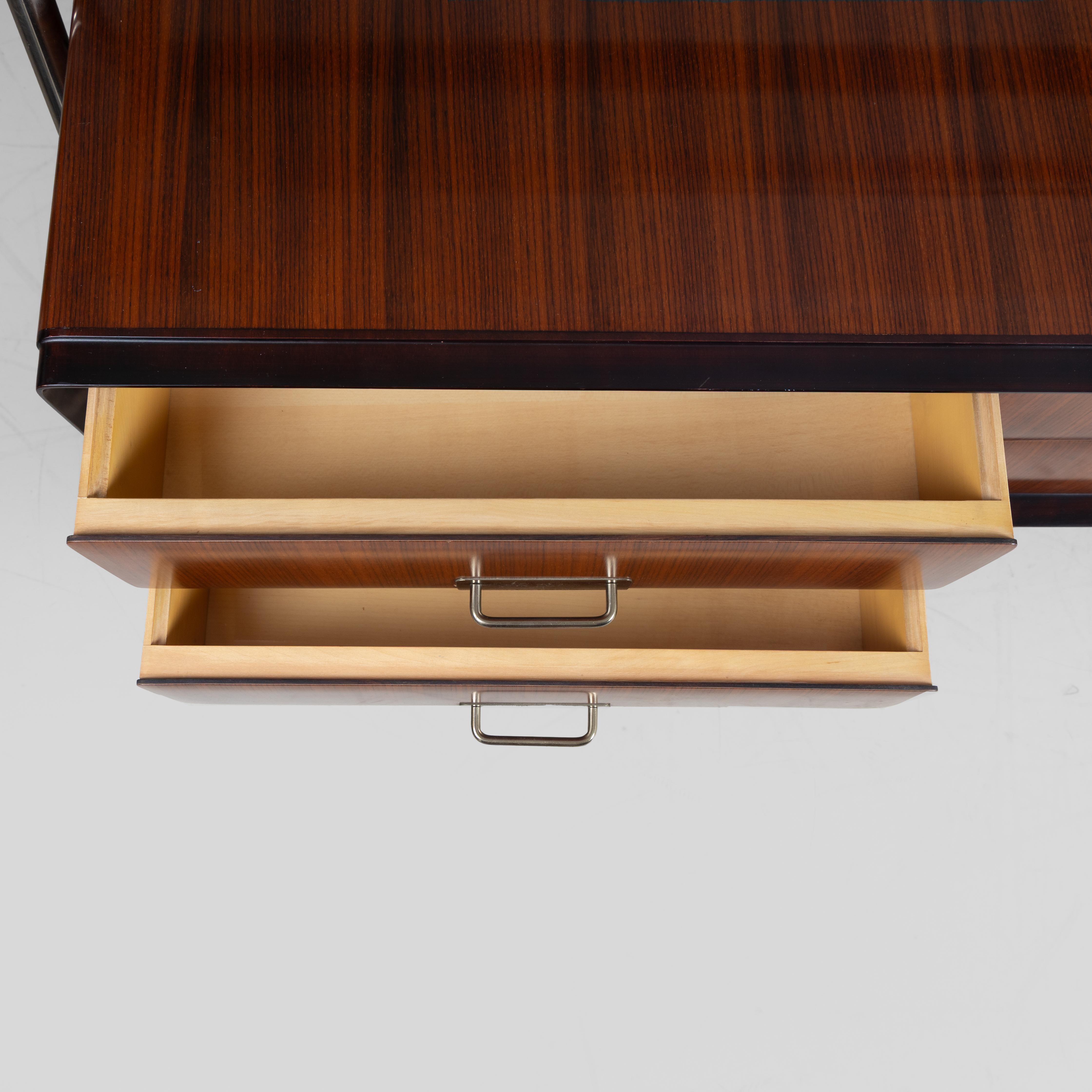 Sideboard Credenza mit Spiegel Silvio Cavatorta, 1950 Holz Glas Mid-century im Angebot 6