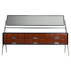 Sideboard Credenza mit Spiegel Silvio Cavatorta, 1950 Holz Glas Mid-century