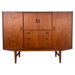 Danish tall teak sideboard Scandinavian Modern, 1960s