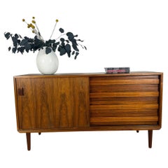 Credenza danese anni '60 in palissandro - ante scorrevoli e Cassetti
