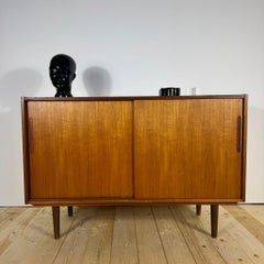 Danish teak sideboard with sliding doors - 1960s