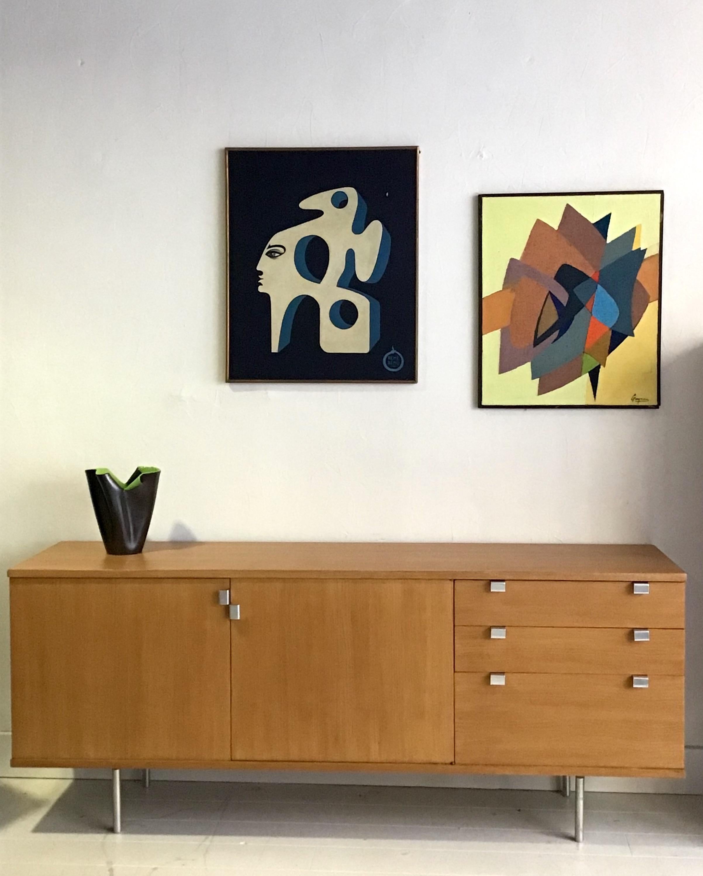 Mid-Century Modern Sideboard Design By Alain Richard Circa 1950 produced by Meubles TV For Sale