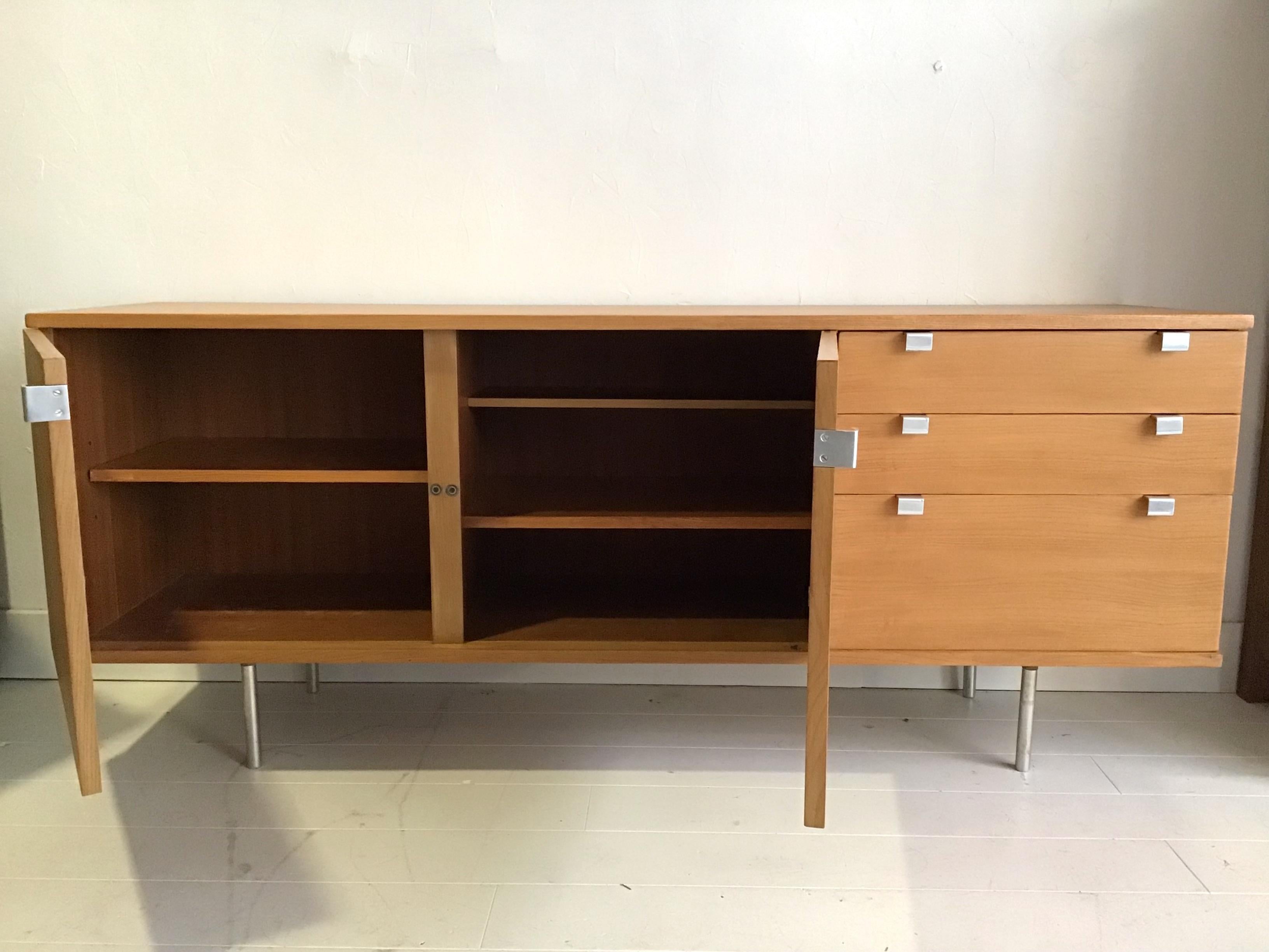 Anodized Sideboard Design By Alain Richard Circa 1950 produced by Meubles TV For Sale