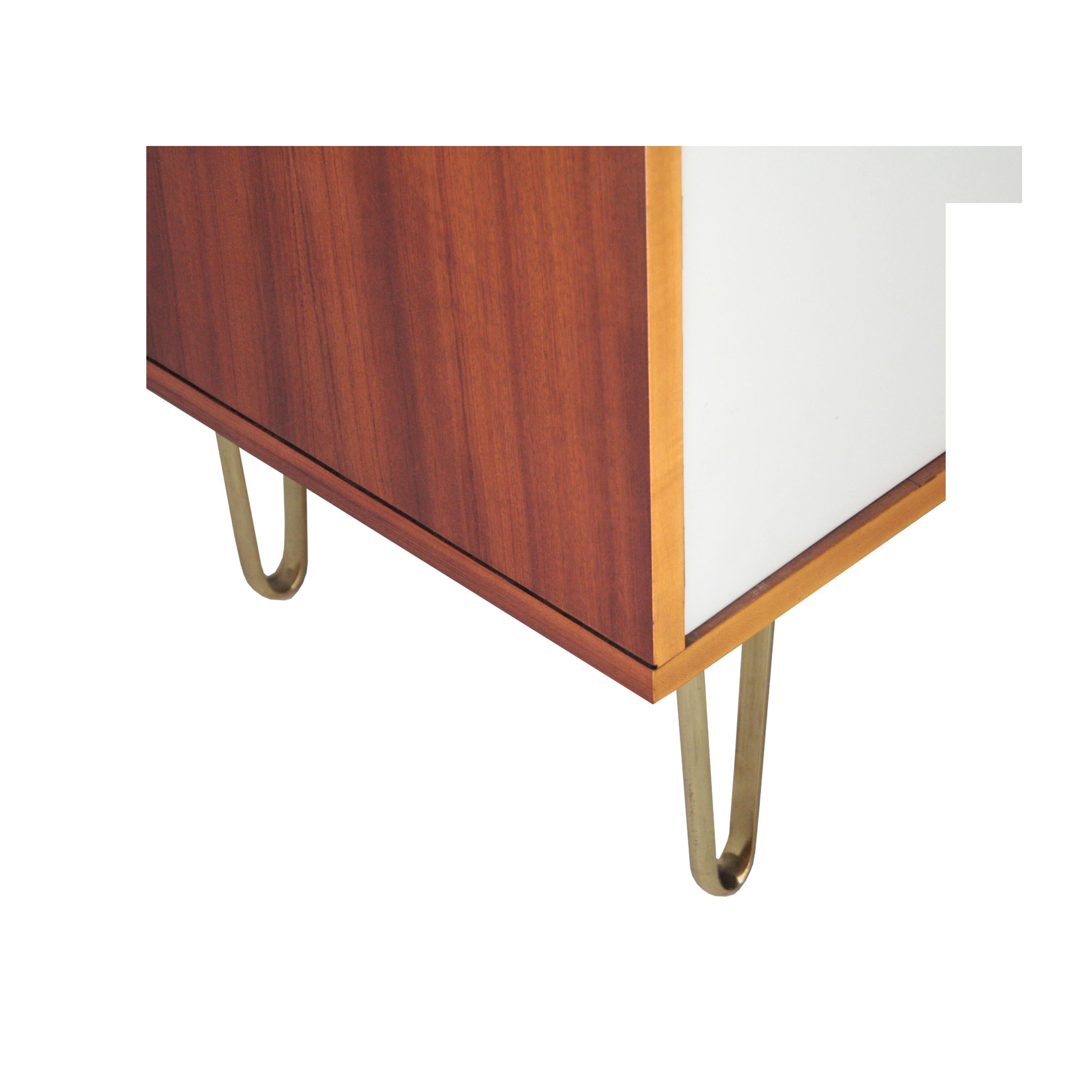 Mid-20th Century Sideboard Designed by Alfred Hendricks with Brass Details. Belgium, 1960