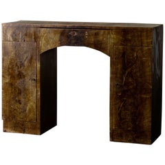 Antique Sideboard Desk Rustic 19th Century Swedish Green Marbled, Sweden