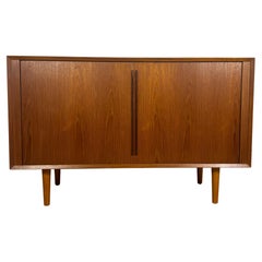 Sideboard by Kai Kristiansen in teak with retractable doors, Denmark, 1960s