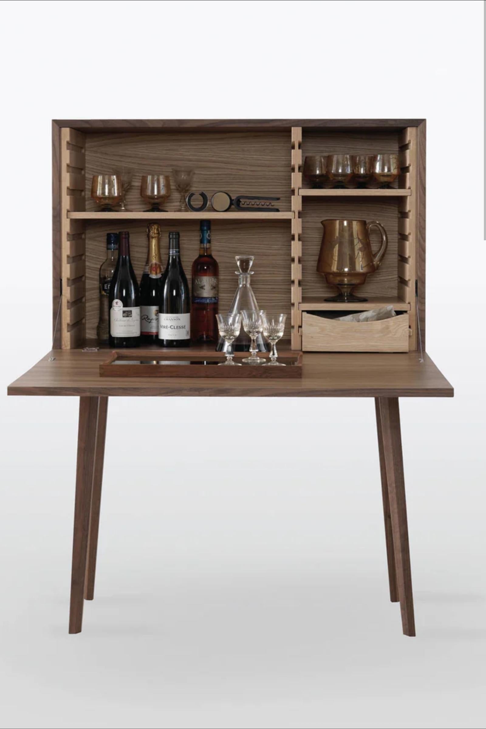 Sideboard, Dry Bar or Desk in Herringbone Style For Sale 6