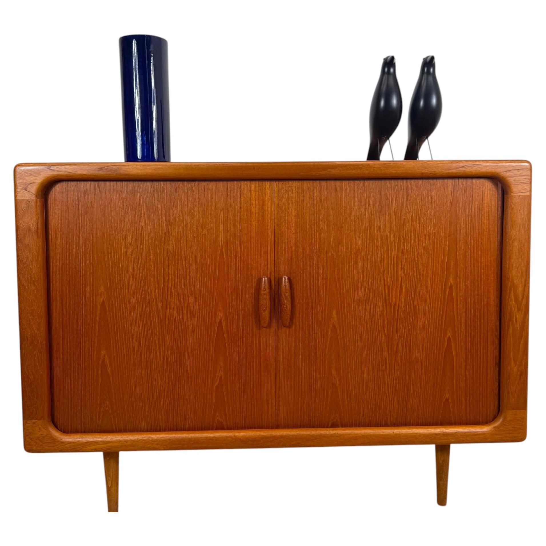 Dyrlund teak sideboard with retractable doors, Denmark, 1960s For Sale