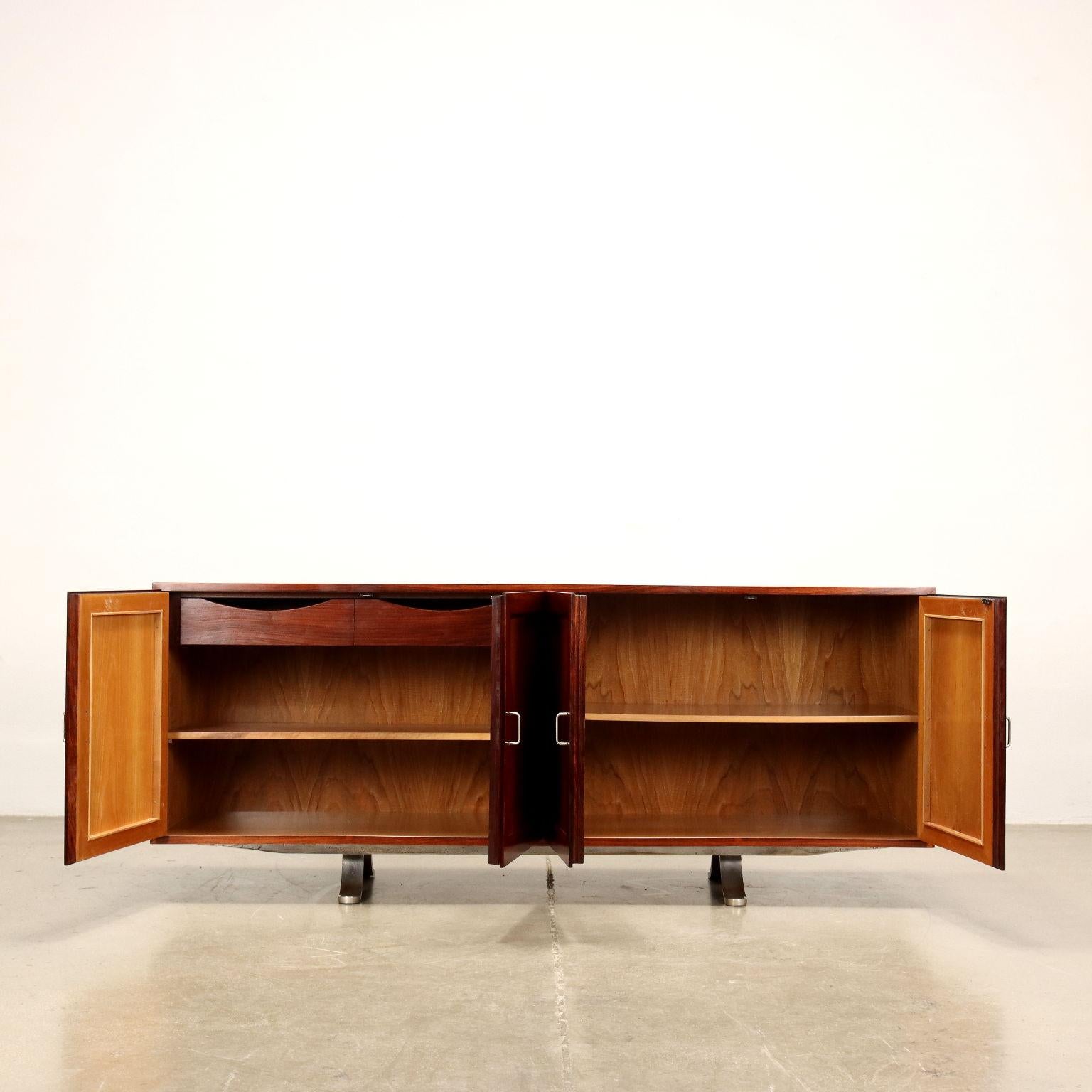 Mid-Century Modern Sideboard Exotic Wood Italy 1960s For Sale