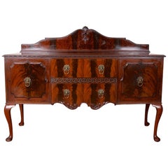 Antique Sideboard Fine Flamed Mahogany Cocktail Credenza