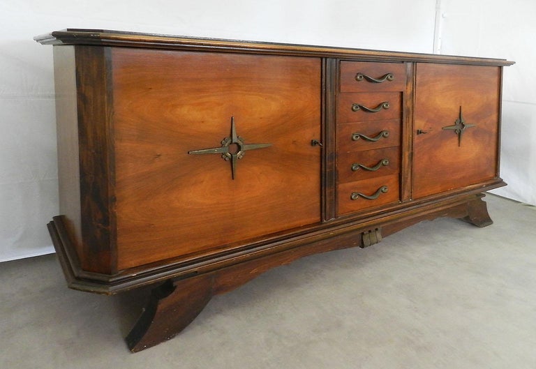 Sideboard French Art Deco Midcentury Credenza Buffet at