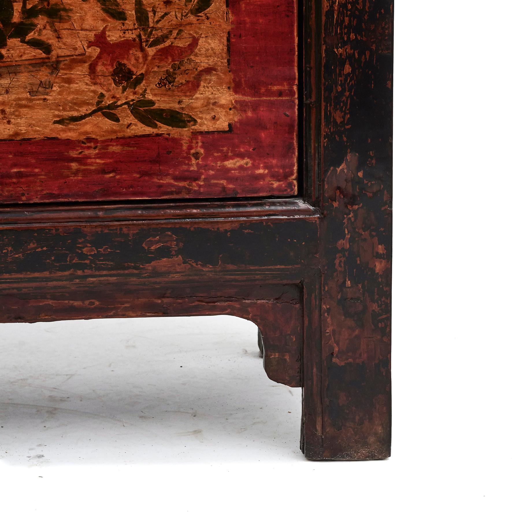 19th Century Decorative Lacquered Sideboard From Shandong Province For Sale