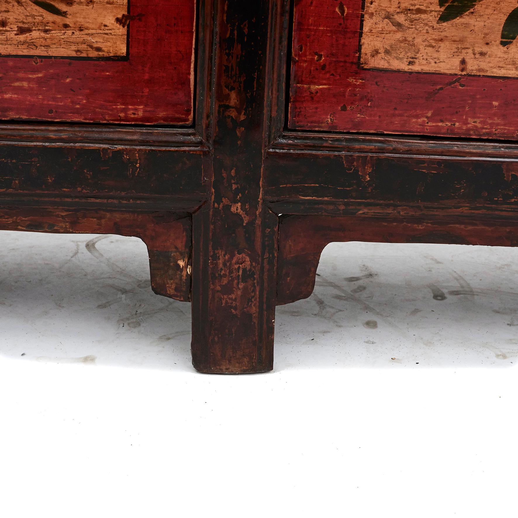 Elm Decorative Lacquered Sideboard From Shandong Province For Sale