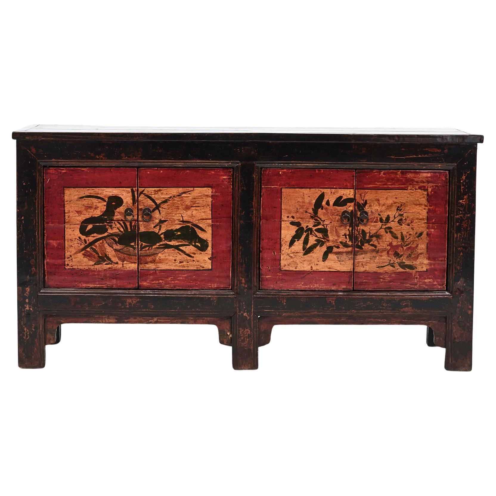 Decorative Lacquered Sideboard From Shandong Province