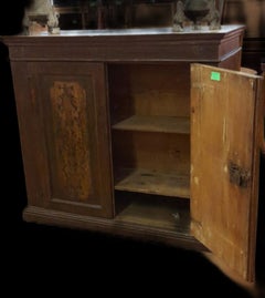 Sideboard from the 1600s Lacquered and Painted in Tempera