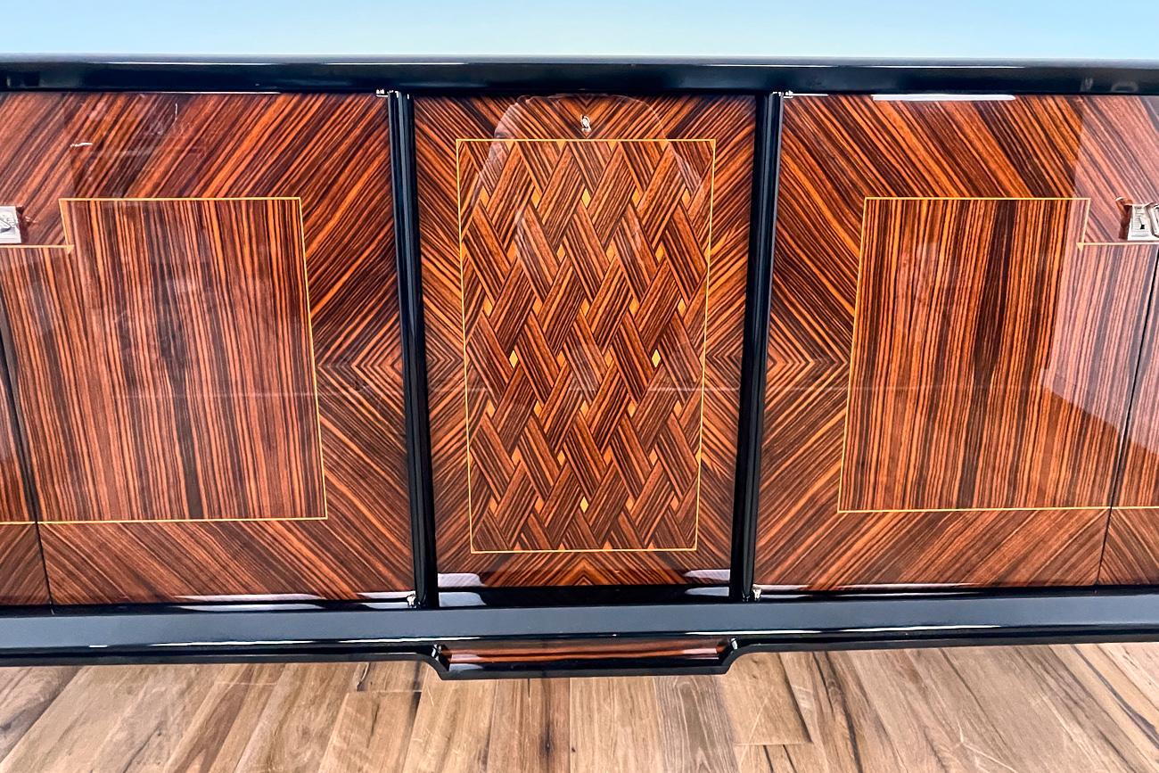 Sideboard from the 50s in Art Deco Style with Macassar Veneer, Mid Century 4