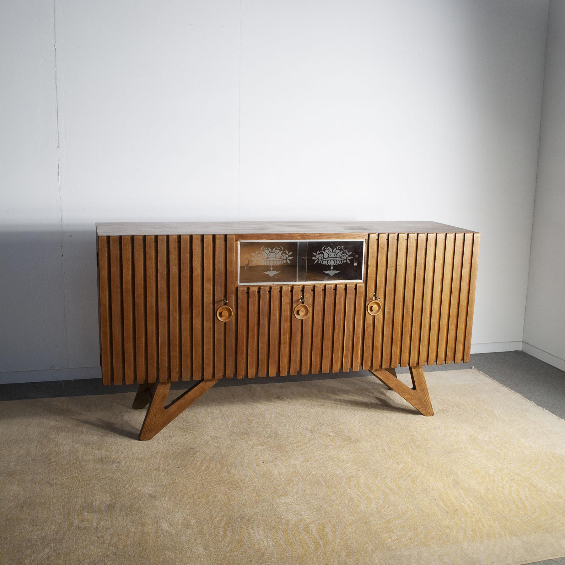 Mid-Century Modern Sideboard from the School of Turin Carlo Mollino For Sale