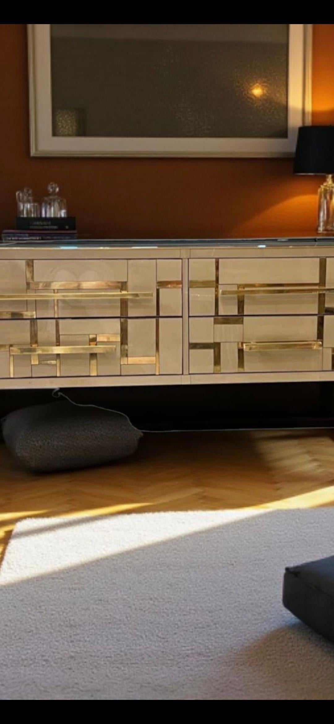 Sideboard Gold und Messing Glas Designer Justfurnituress Custom Handmade im Angebot 10