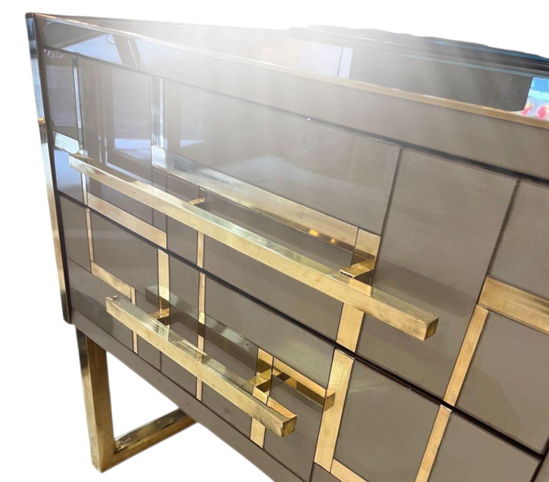 Sideboard Gold und Messing Glas Designer Justfurnituress Custom Handmade (Italian) im Angebot