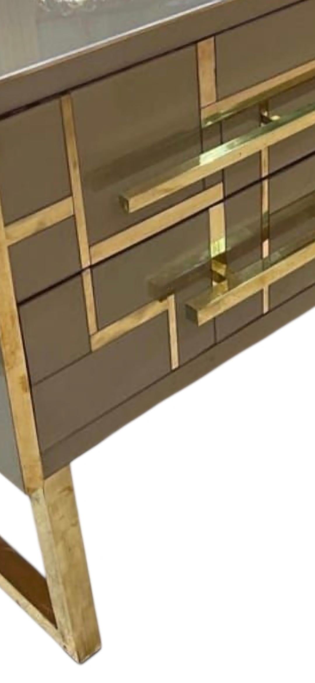 Sideboard Gold und Messing Glas Designer Justfurnituress Custom Handmade im Zustand „Neu“ im Angebot in Guazzora, IT