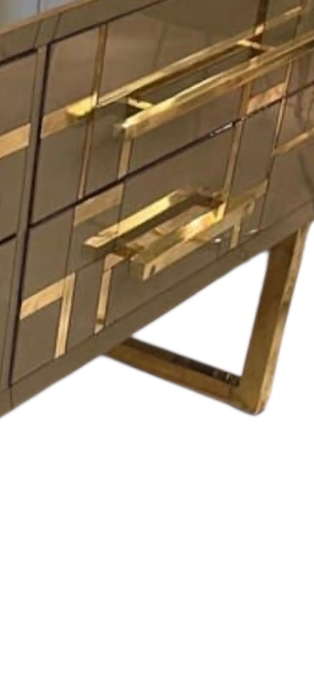 Sideboard Gold und Messing Glas Designer Justfurnituress Custom Handmade (Zeitgenössisch) im Angebot