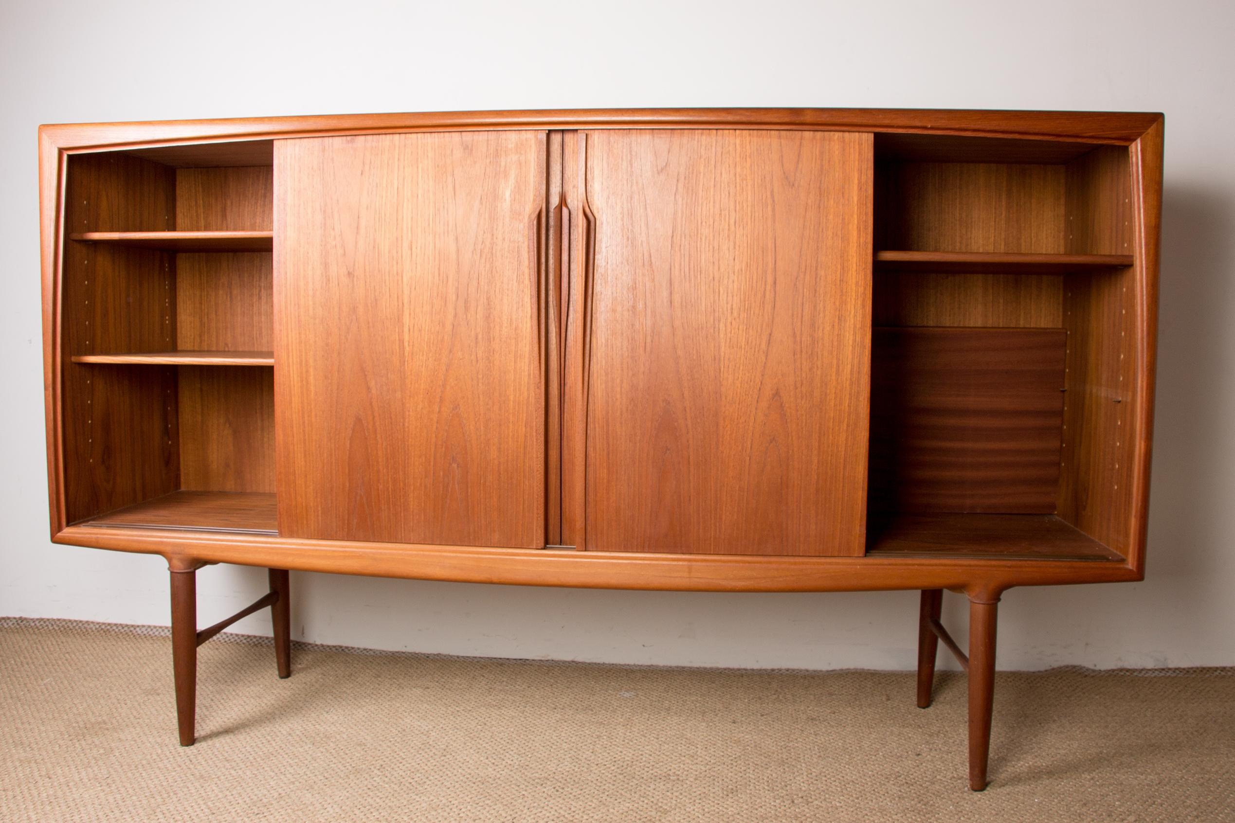 Sideboard, Highboard, Danish in Teak, by Gunni Omann for Omann Juns Møbelfabrik 7