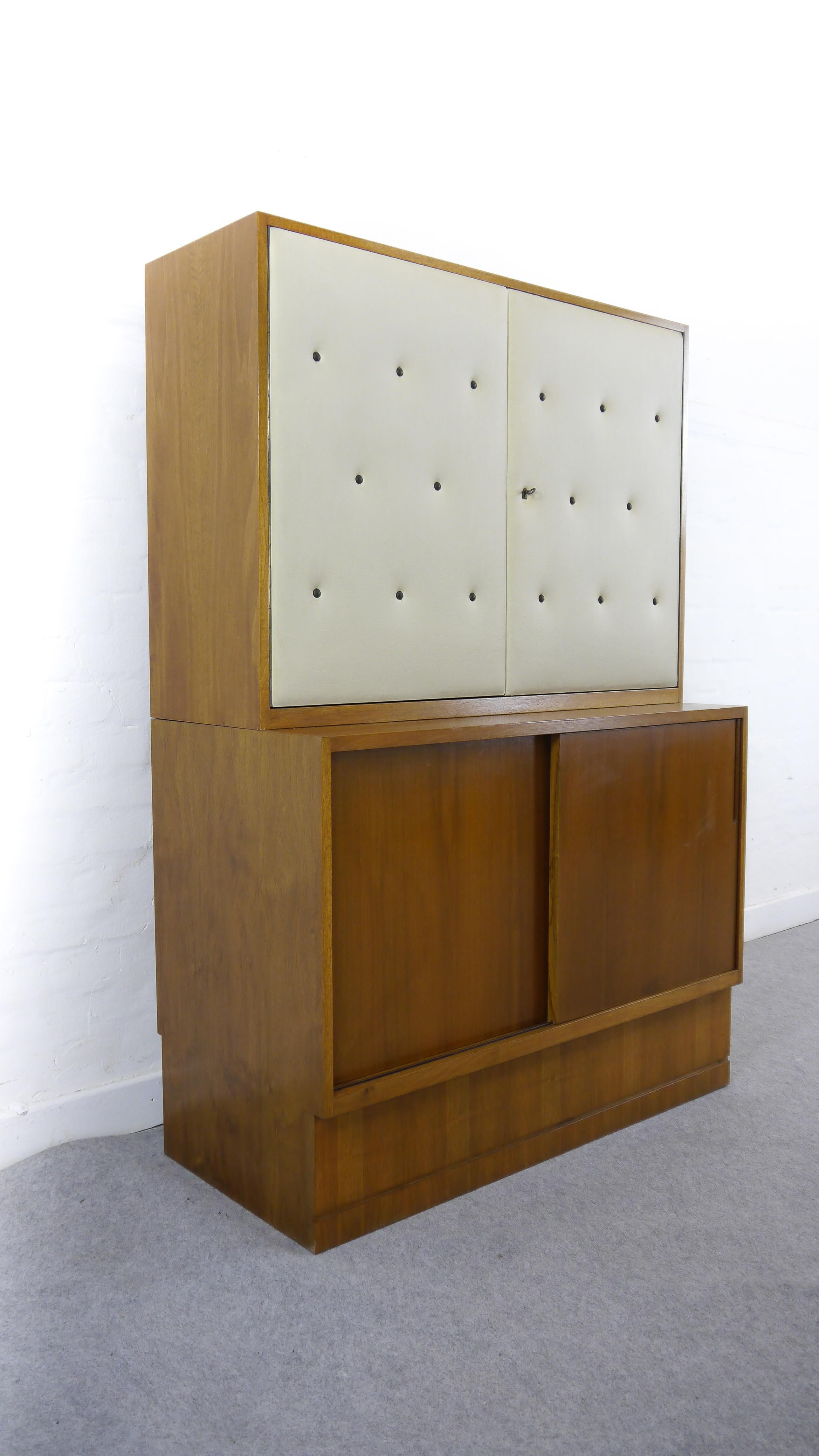 German Sideboard-Highboard with Bar by Franz Ehrlich for DW Hellerau, Bauhaus For Sale