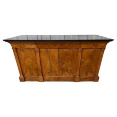 Sideboard In Burl Walnut, Directoire Period, Mid-19th Century