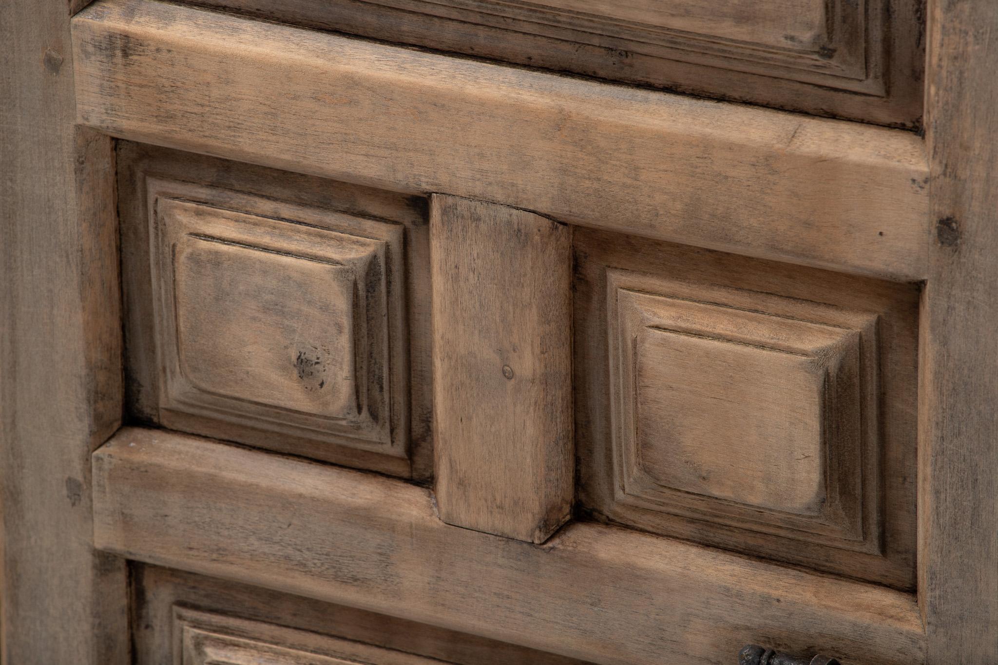 Sideboard in Carved Elm with Forged Iron Hardware, Spain, 1940s 3