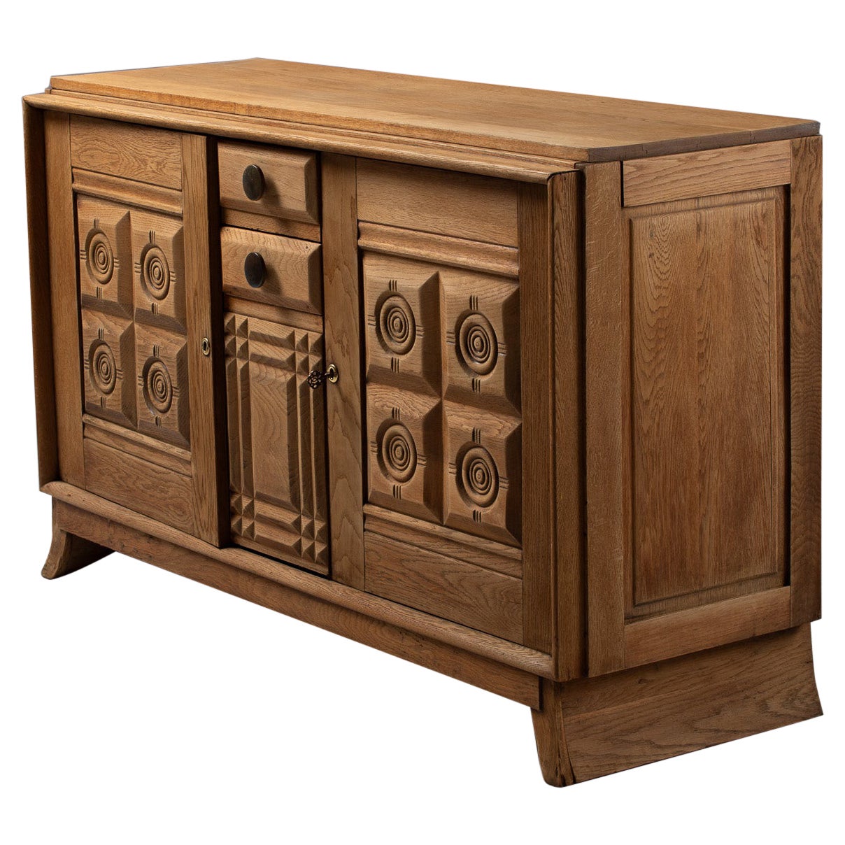 Credenza in Oak intagliato, Francia, anni '60