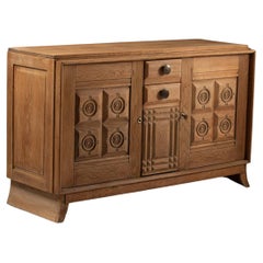 Sideboard in Carved Oak, France, 1960s
