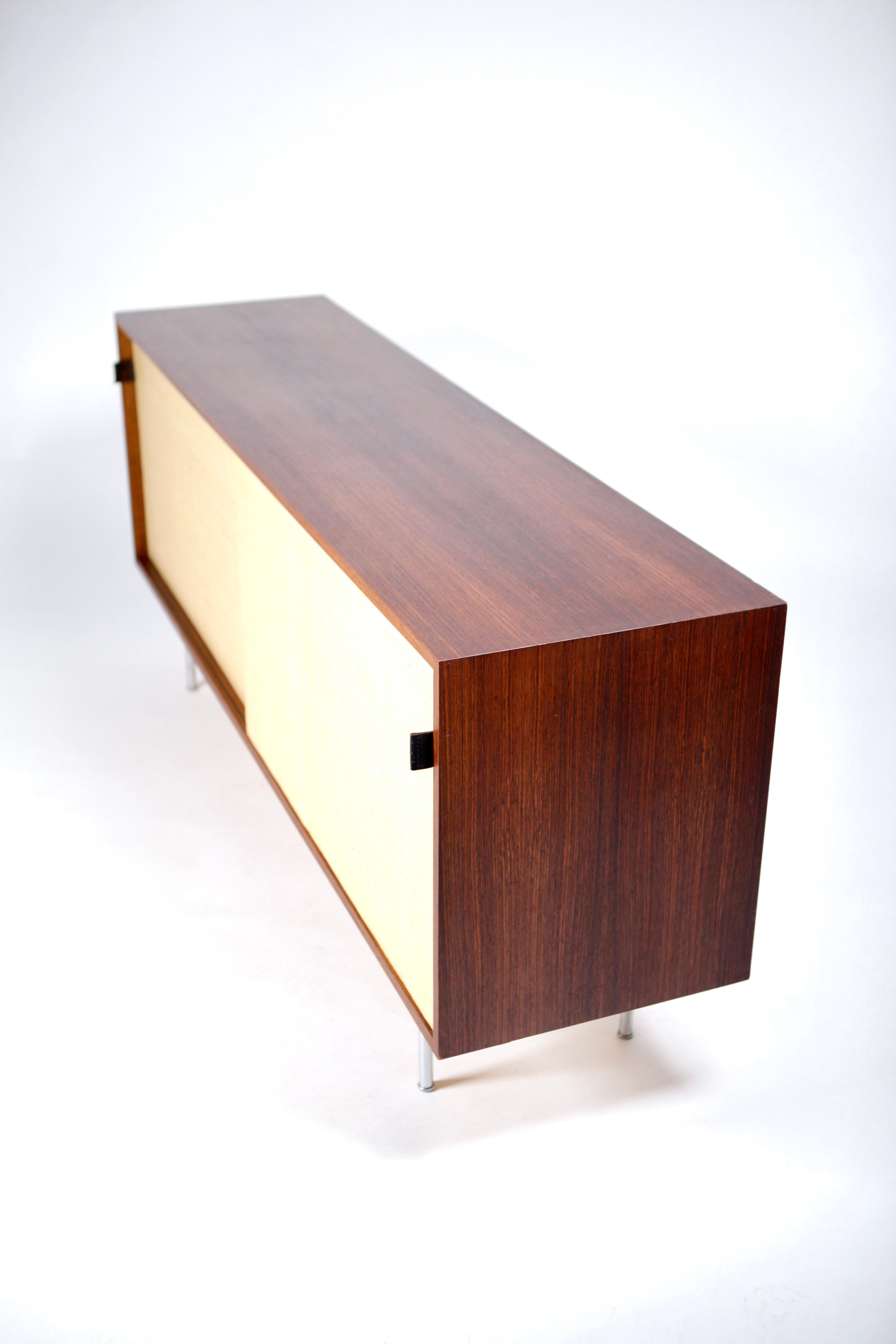 Sideboard in East Indian Rosewood & Seagrass by Florence Knoll, Designed 1947 For Sale 5