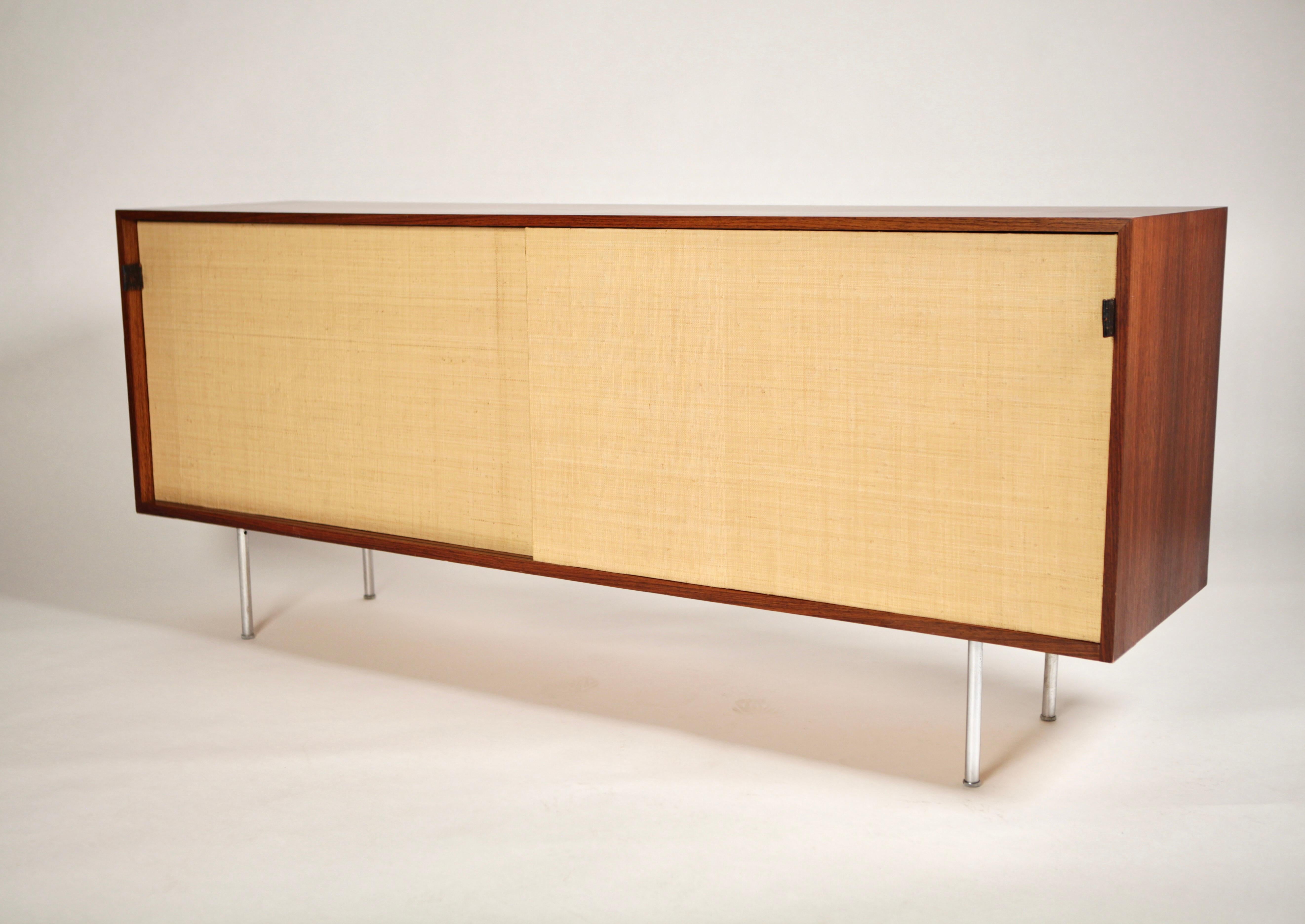 Sideboard in East Indian Rosewood & Seagrass by Florence Knoll, Designed 1947 For Sale 7