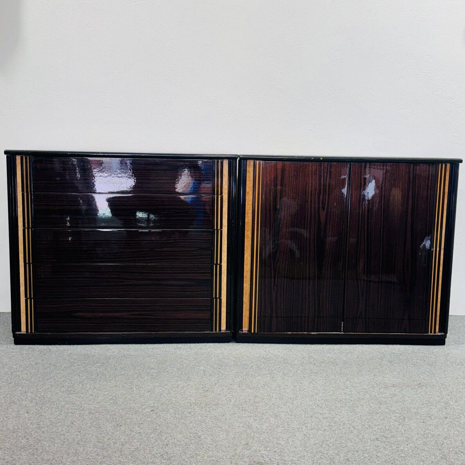Sideboard In Ebano Macassar E Madreperla Design Modernariato 1970’s In Good Condition In Taranto, IT