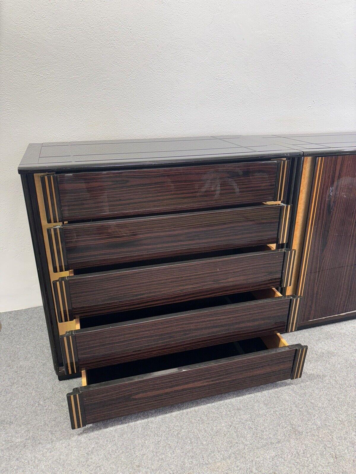 Sideboard In Ebano Macassar E Madreperla Design Modernariato 1970’s 3