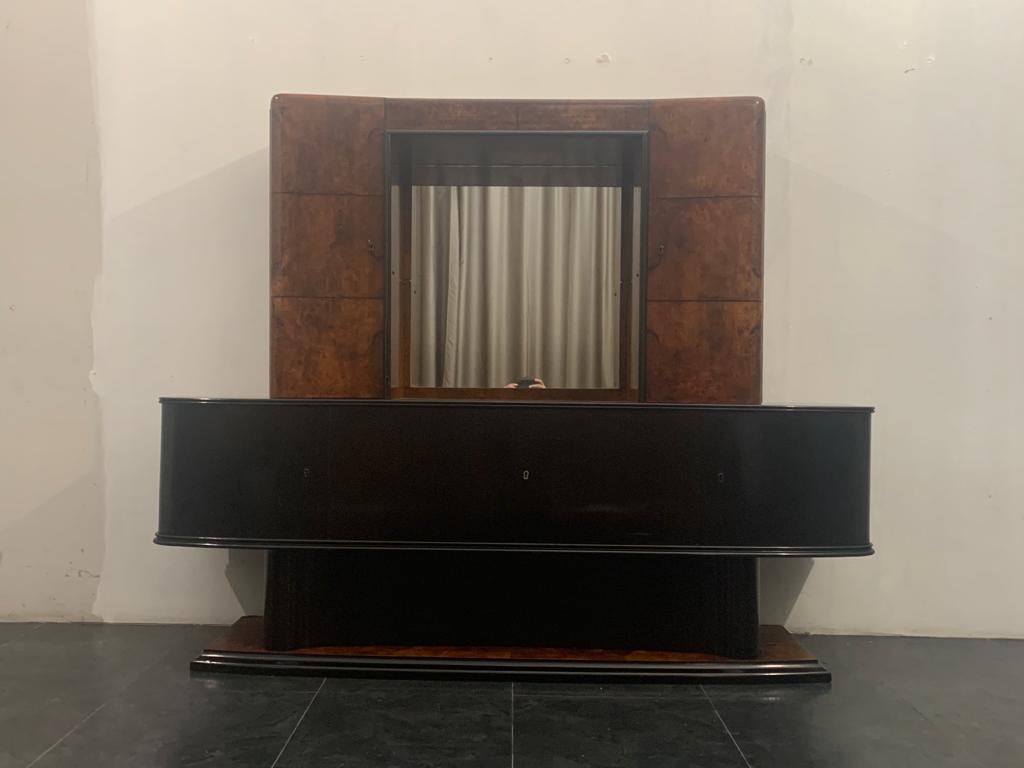 Art Deco Sideboard in Ebony and Briarwood, 1930s For Sale