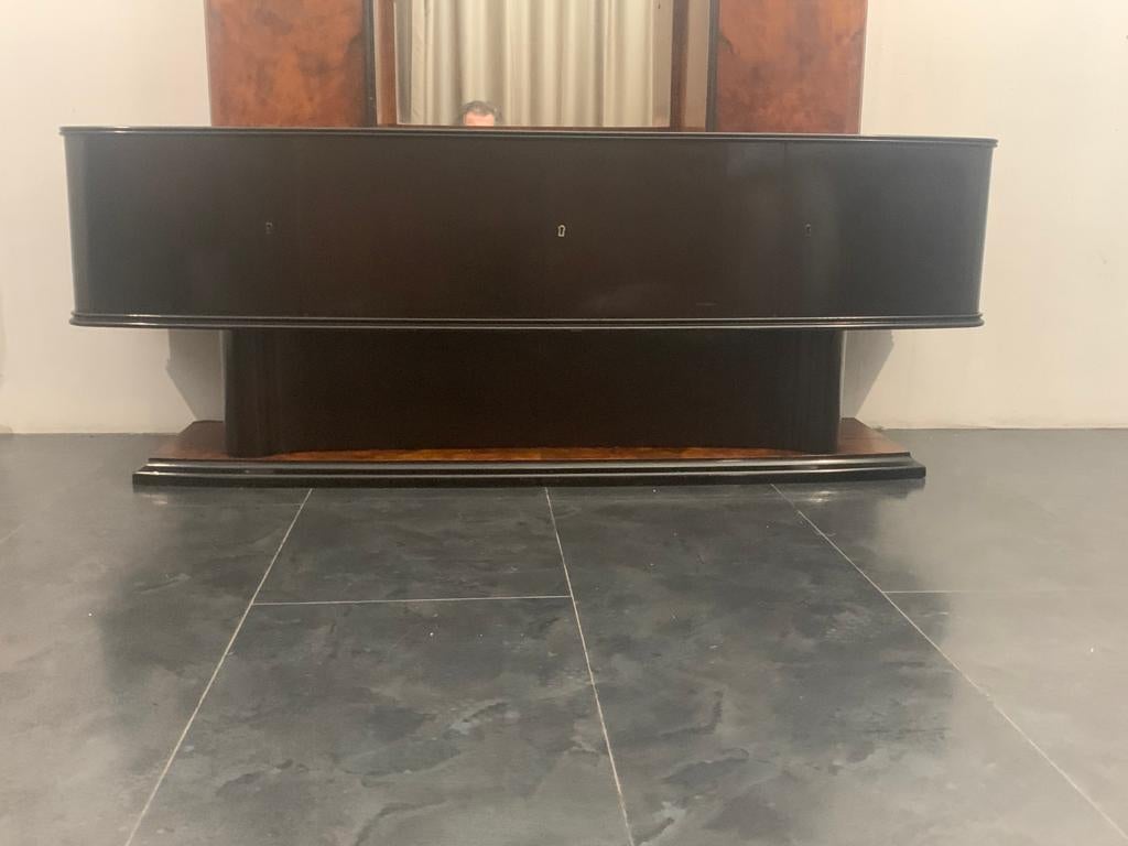 Art Déco Credenza in ebano e legno di radica, anni '30 in vendita