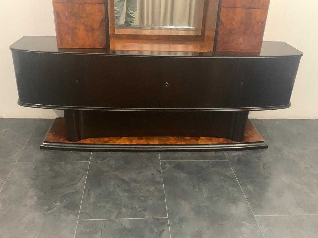 Sideboard in Ebony and Briarwood, 1930s In Good Condition For Sale In Montelabbate, PU