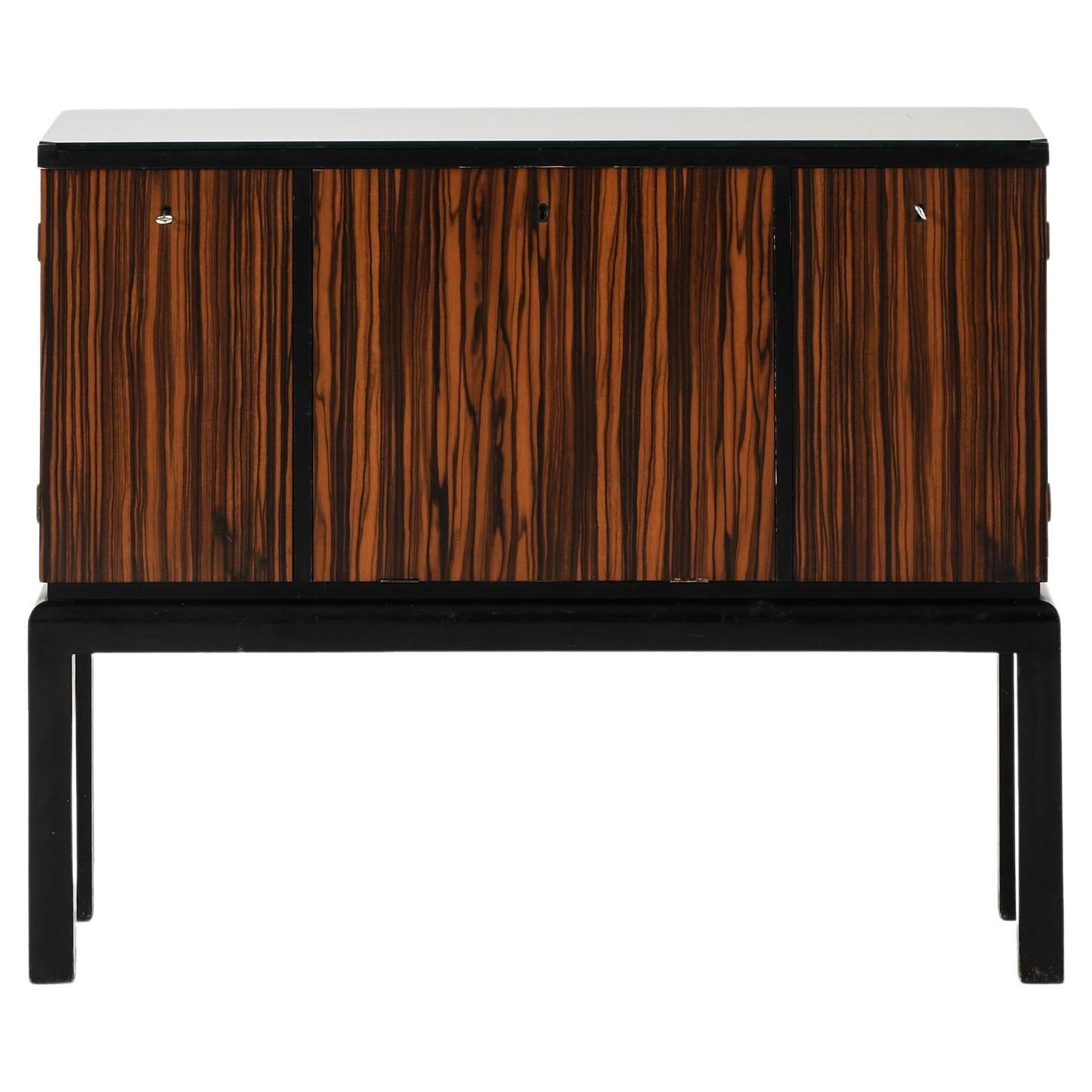 Sideboard in Glass and Lacquer by Otto Schulz, 1940s For Sale