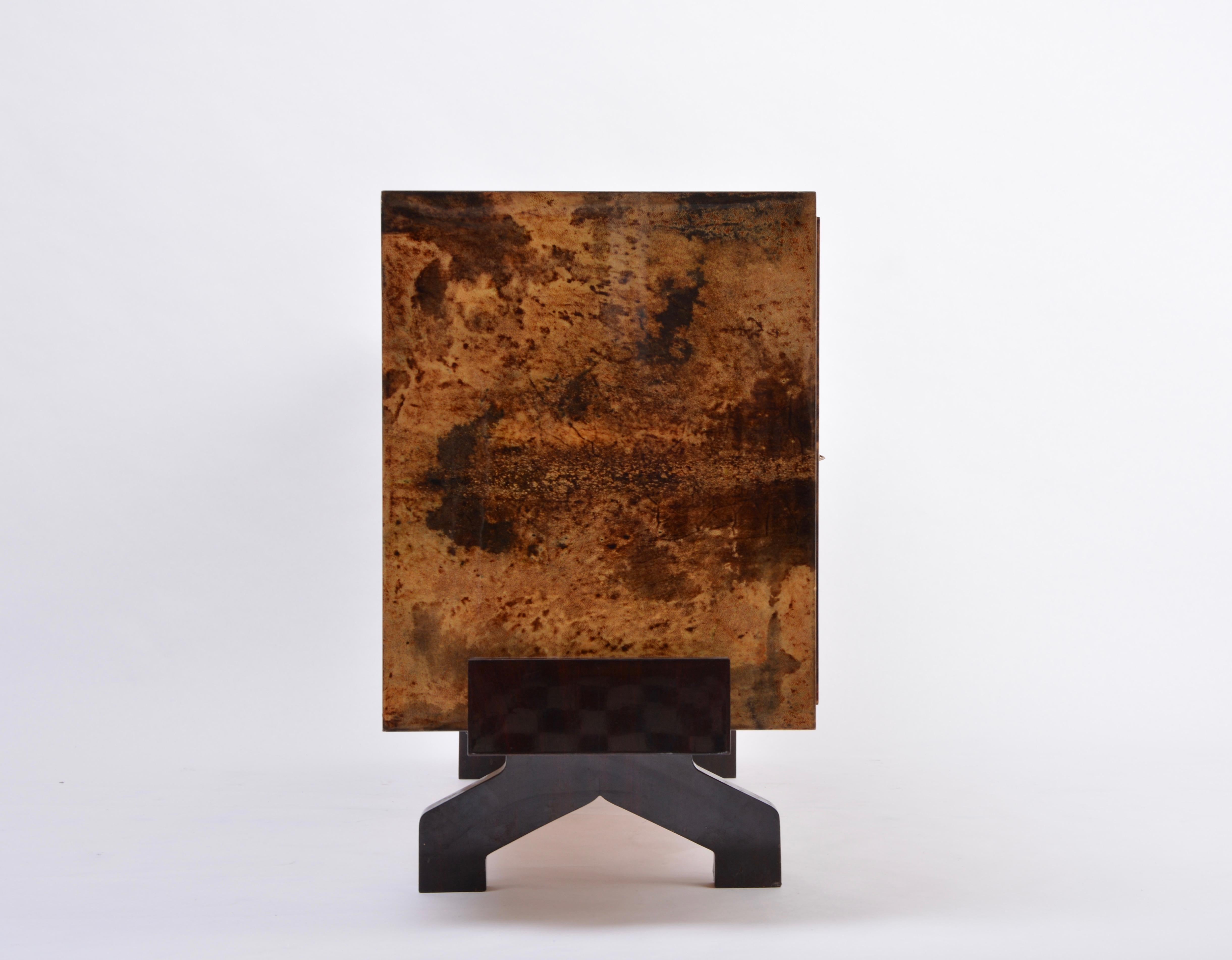Mid-Century Sideboard in Brown Lacquered Goat Skin by Aldo Tura, Italy, 1970s 6