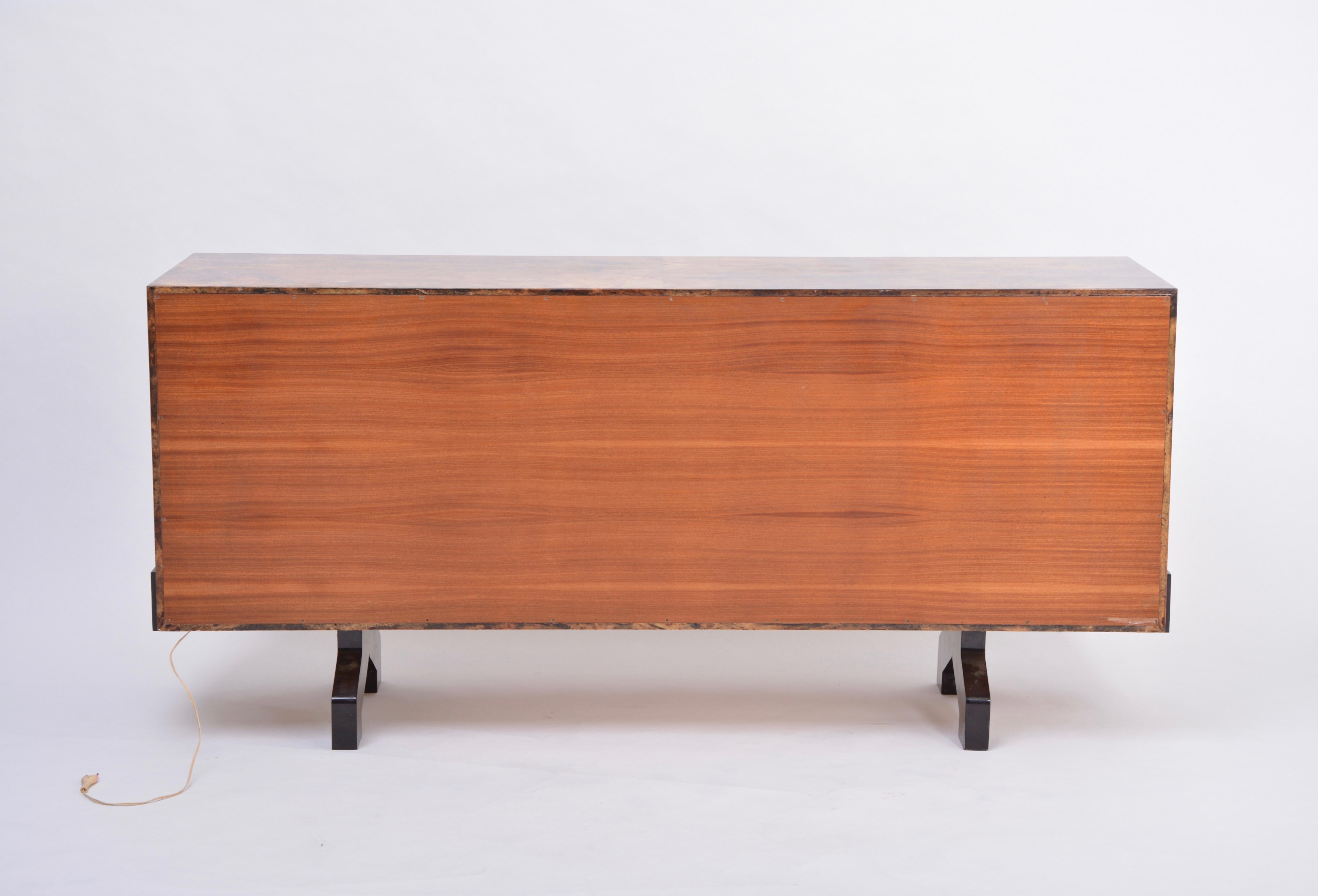 Mid-Century Sideboard in Brown Lacquered Goat Skin by Aldo Tura, Italy, 1970s 7