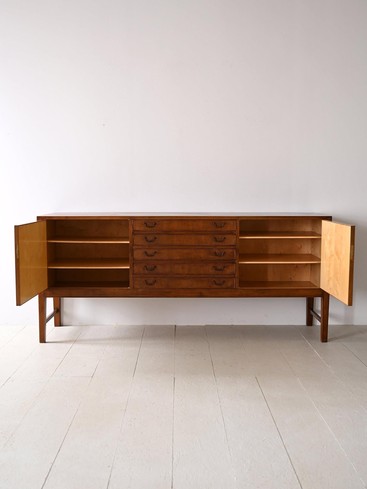 Scandinavian Modern Walnut sideboard from the 1940s For Sale